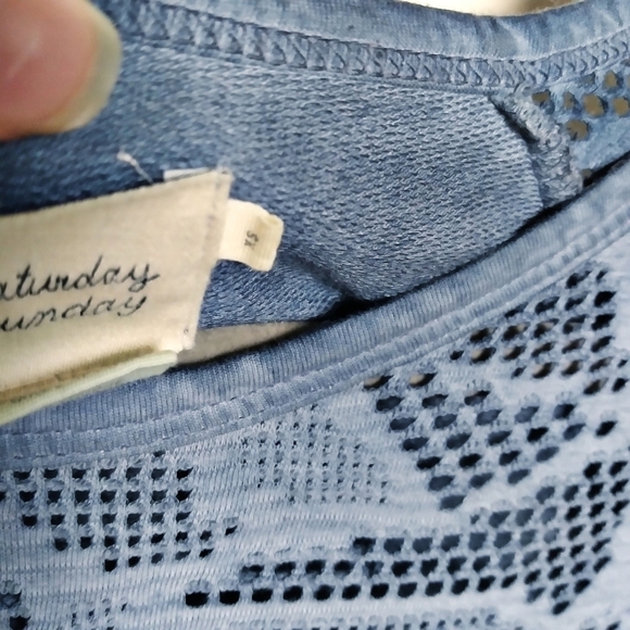 Anthropologie Saturday Sunday Sheer Blue Rinona Top Size XS - Picture 7 of 9